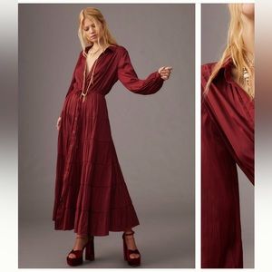 Crimson red maxi dress